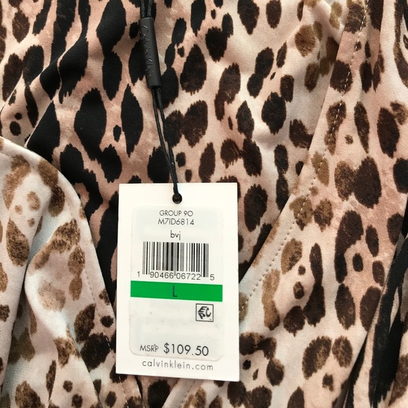 Calvin Klein Leopard Wrap Dress - Picture 8 of 8